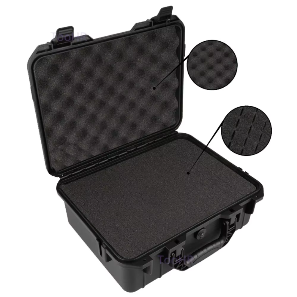 Mallette de transport rigide étanche, mallette à outils avec éponge prédécoupée, boîte de rangement,