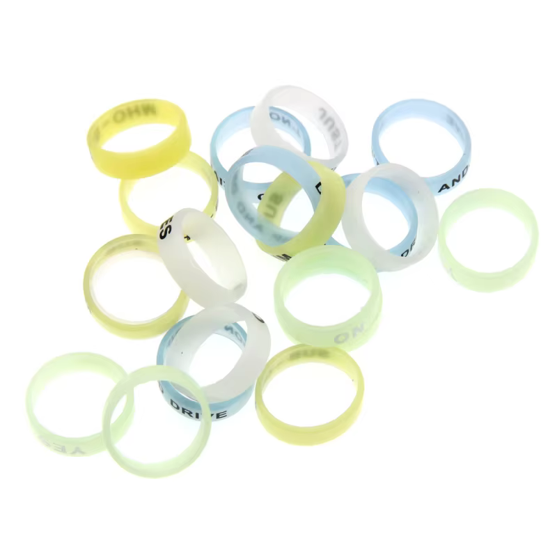 Anneau décoratif antidérapant en silicone fluorescent, cercle lumineux de 22MM, évolutif, Compatible