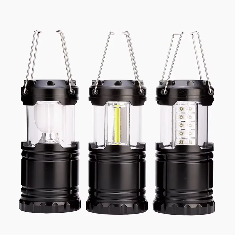 Mini lampe de tente 3 * COB LED lanterne Portable torche télescopique lampe de Camping lumière de se
