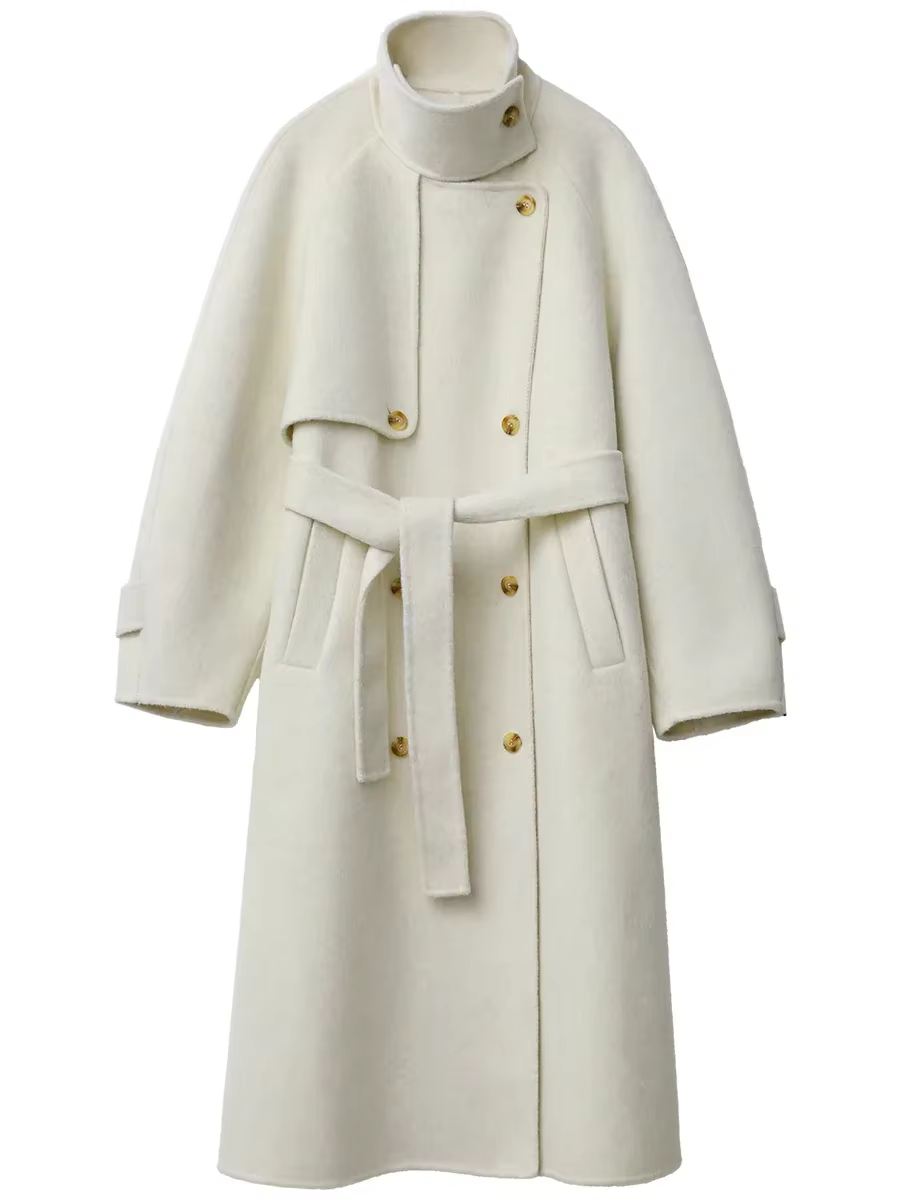 CHIC VEN – manteaux en laine pour femmes, ample, col montant, pardessus Double face, vêtements de de