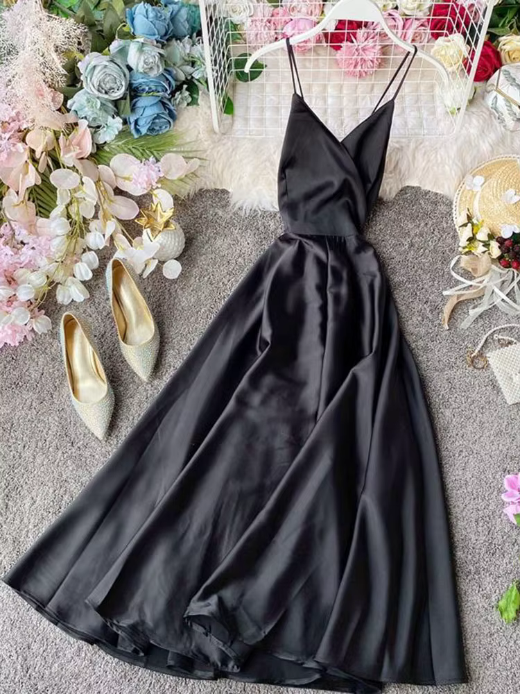 Jmprs – robe longue en Satin, taille haute, pour femmes, tenue élégante de plage, vacances, été, 202