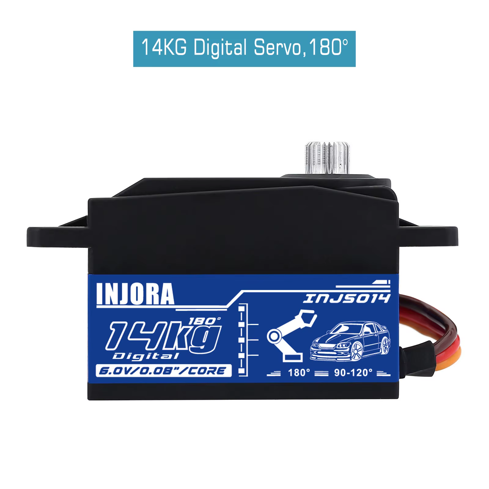INJORA – engrenage métallique 14KG INJS014, Servo numérique à profil bas pour voiture de tourisme su