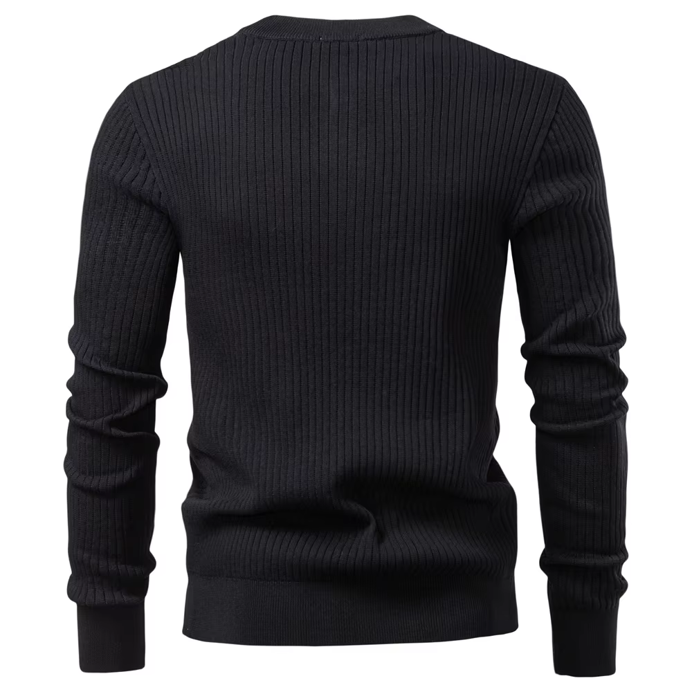 AIOPESON bouton patte Polo hommes côtelé rayure à manches longues coupe contemporaine minimaliste au
