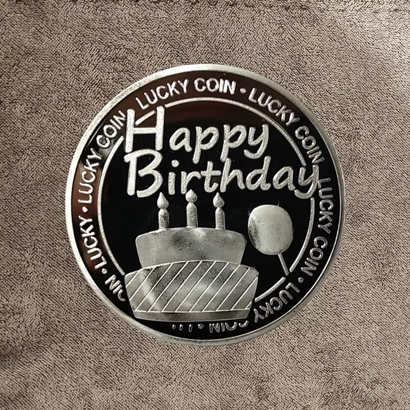 Pièce de Collection porte-bonheur joyeux anniversaire, pièces commémoratives, cadeau d'anniversaire,