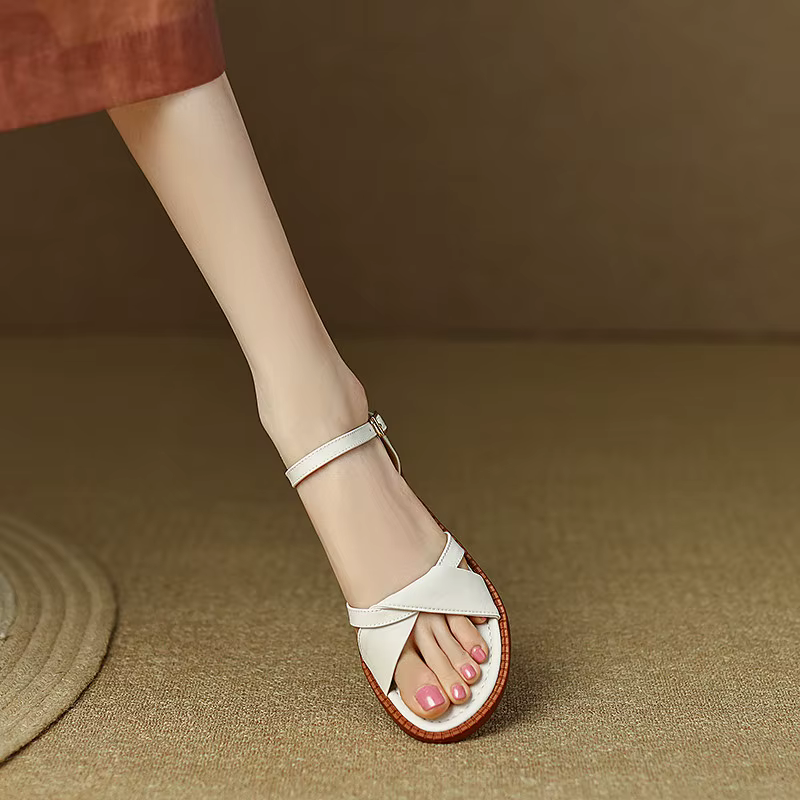 FEDONAS – sandales en cuir véritable à talons bas pour femmes, chaussures de bureau décontractées, m