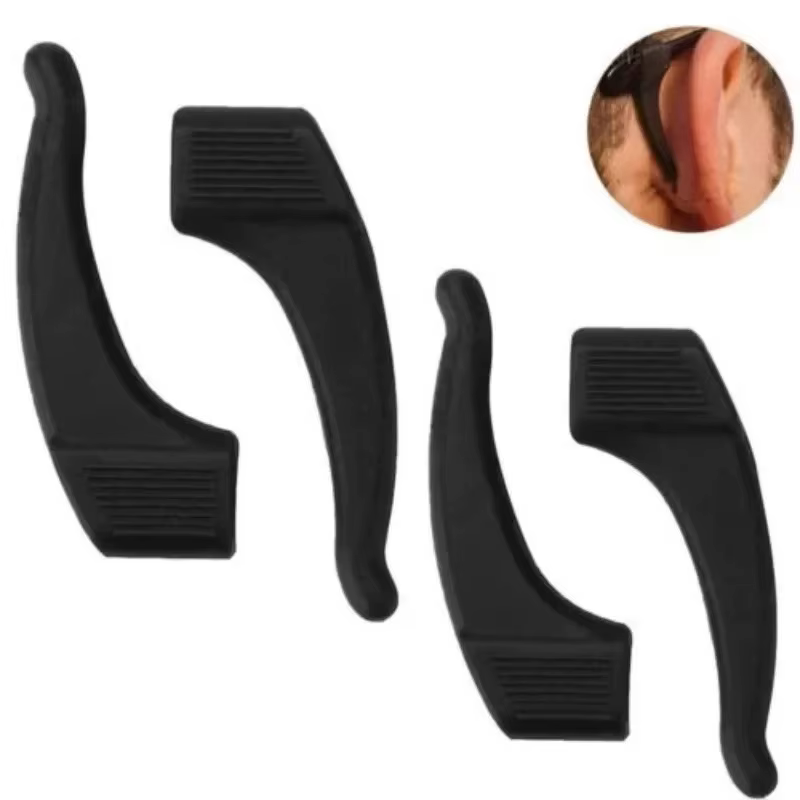 Crochets d'oreille anti-chute en silicone pour femmes et hommes, manchon d'oreille de jambe de lunet