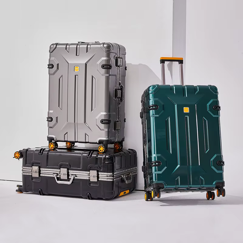 Valise à bagages avec cadre en aluminium de grande capacité, sac de voyage à roulettes, valise à rou