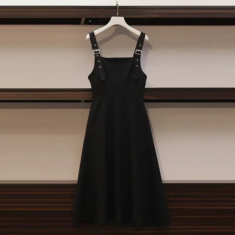 Ensemble deux pièces grande taille pour femmes, costume printemps et automne, chemise + robe à la mo