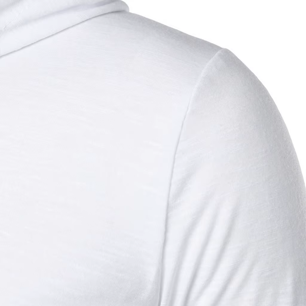 T-shirt à manches longues pour hommes, à capuche, cordon de serrage, en coton, décontracté, conforta