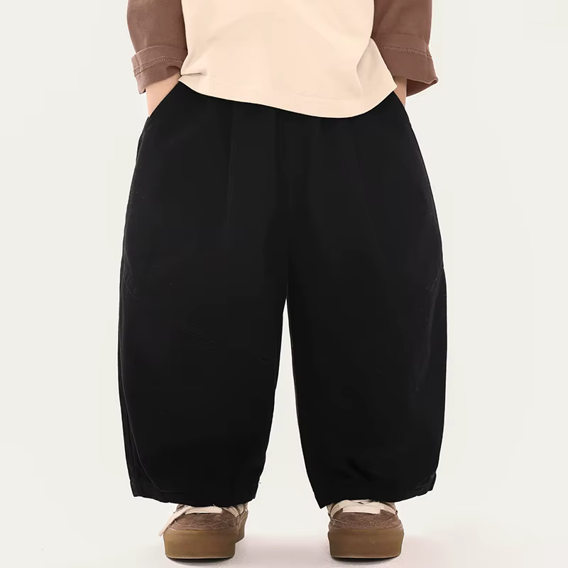 Pantalon sarouel élégant pour garçons, couleur unie, ample, en pur coton, décontracté, pour enfants 