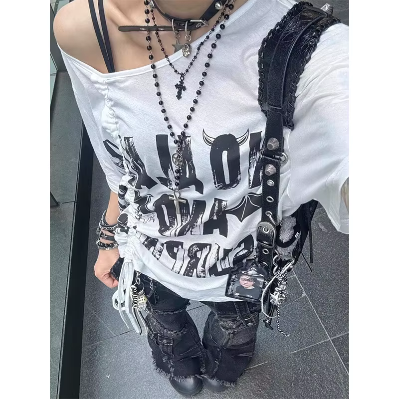 Jean Baggy Évasé Y2K Style Harajuku Japonais pour Femme, Pantalon Cargo Vintage Oversize en Denim Pa
