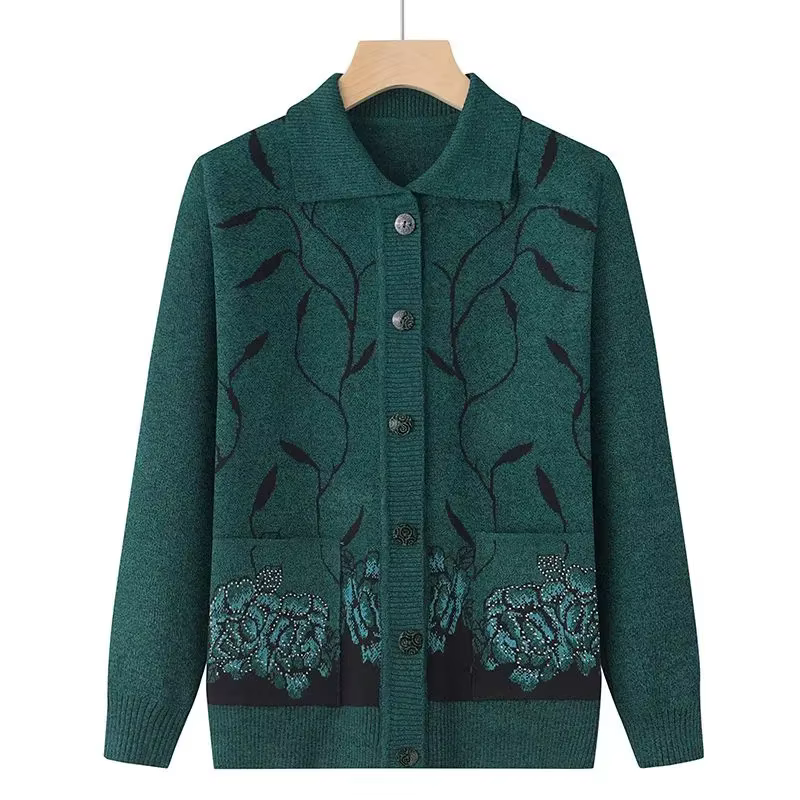 Pull cardigan à manches longues avec boutons pour femmes, manteau chaud, vêtements pour femmes, mère