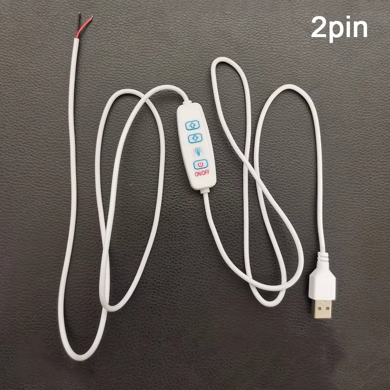 Variateur LED DC 5V, câble USB de 1.5m avec interrupteur, télécommande variable, fil d'extension 2 b