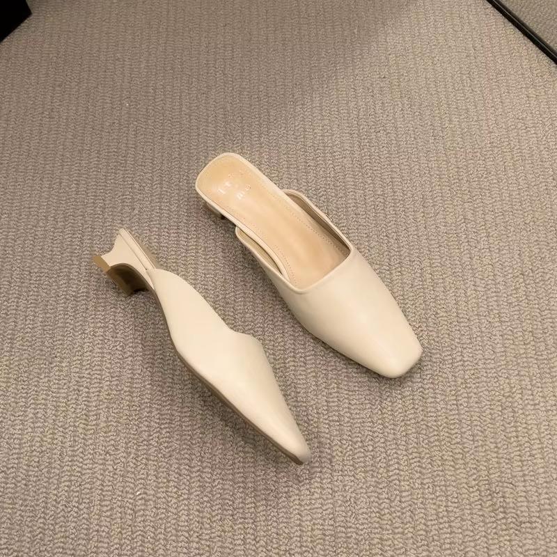 Chaussures Mules à Motif Zèbre pour Femme, Pantoufles d'Extérieur à Talons Bas, Carrées, Nouvelle Co