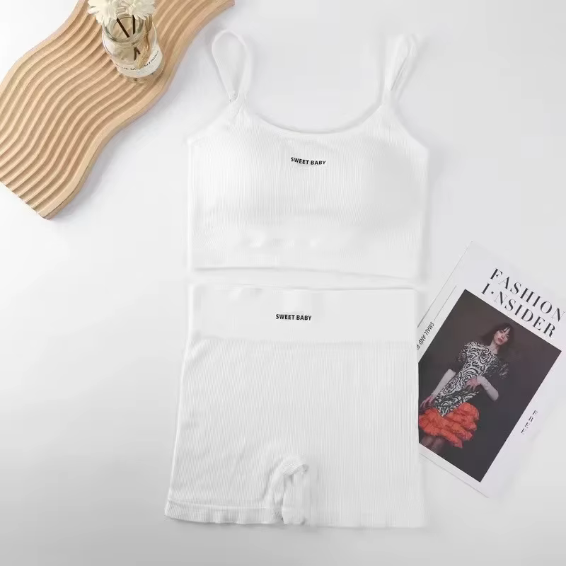 Femmes intime Sexy soutien-gorge Bustier ensemble short et haut Camisole rembourré débardeur femme m