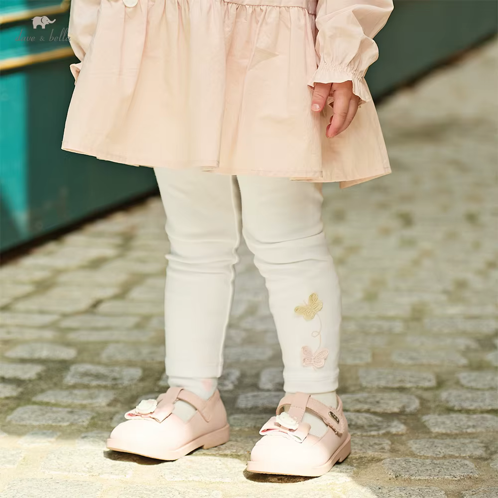 Dave Bella enfants Leggings printemps automne filles mode dentelle pantalon papillon bébé élastique