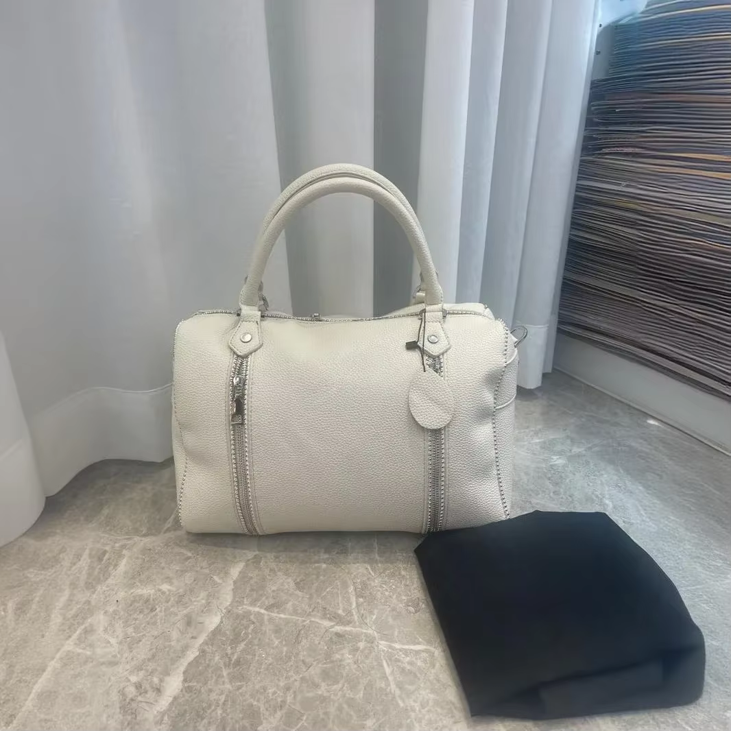 Nouveau sac à main en cuir pour femme, motif lychee noir, sac bandoulière, sac seau