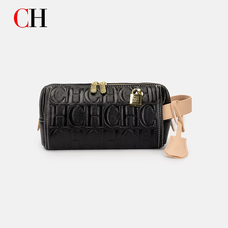 Sac de poitrine CH de luxe avec lettres en relief, sac banane rétro cylindrique grande capacité pour