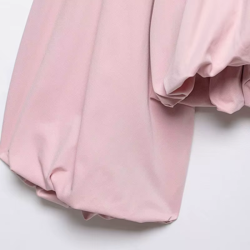 Veste Bomber Femme NLZGMSJ Printemps 2026 Manches Bouffantes Plissées Fermeture Éclair Manteau Ample