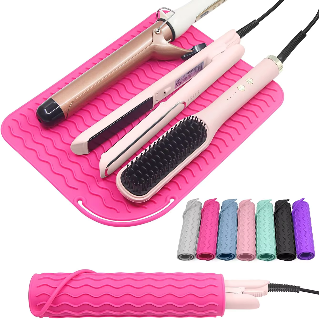Tapis en Silicone résistant à la chaleur, grande taille, Portable, outils chauds de voyage, housse p