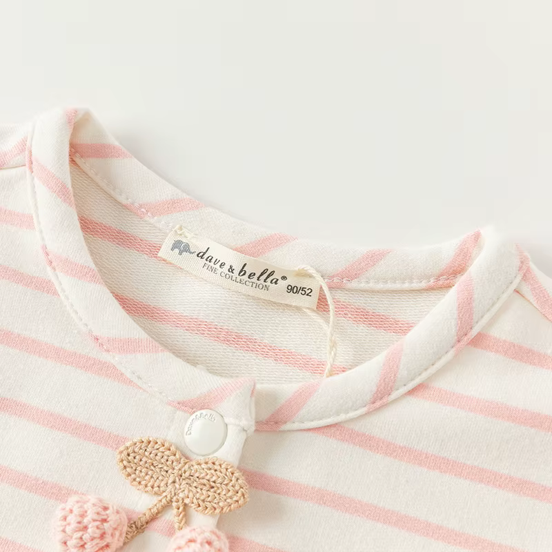 MACGirls-Veste en coton rayée pour bébé, cardigan doux et mignon pour enfants, haut de fête pour enf