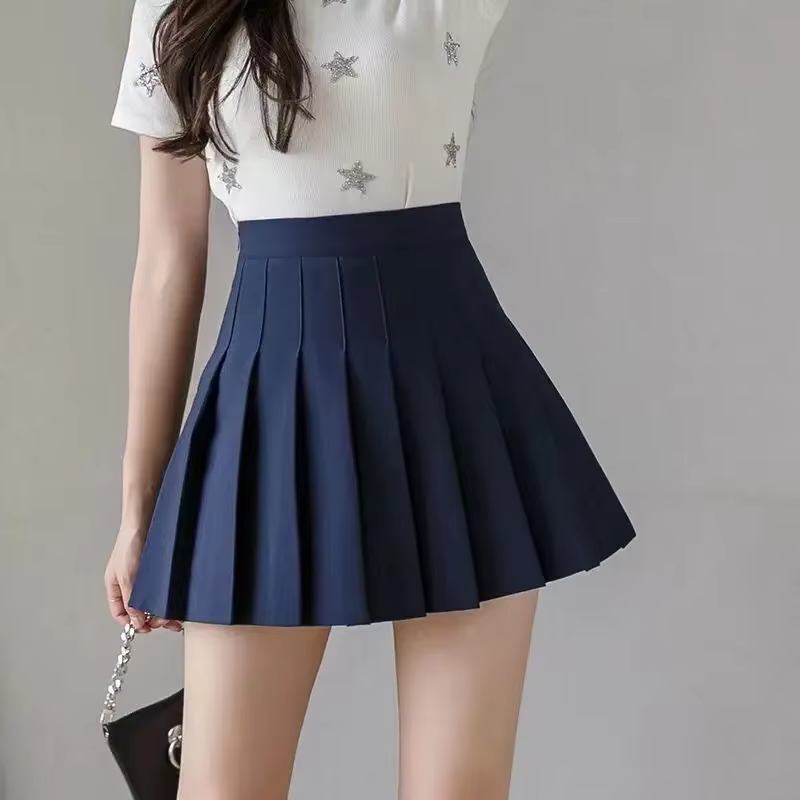 Jupe trapèze taille haute amincissante, couleur unie, mode sport, Tennis, Badminton, Style académie,