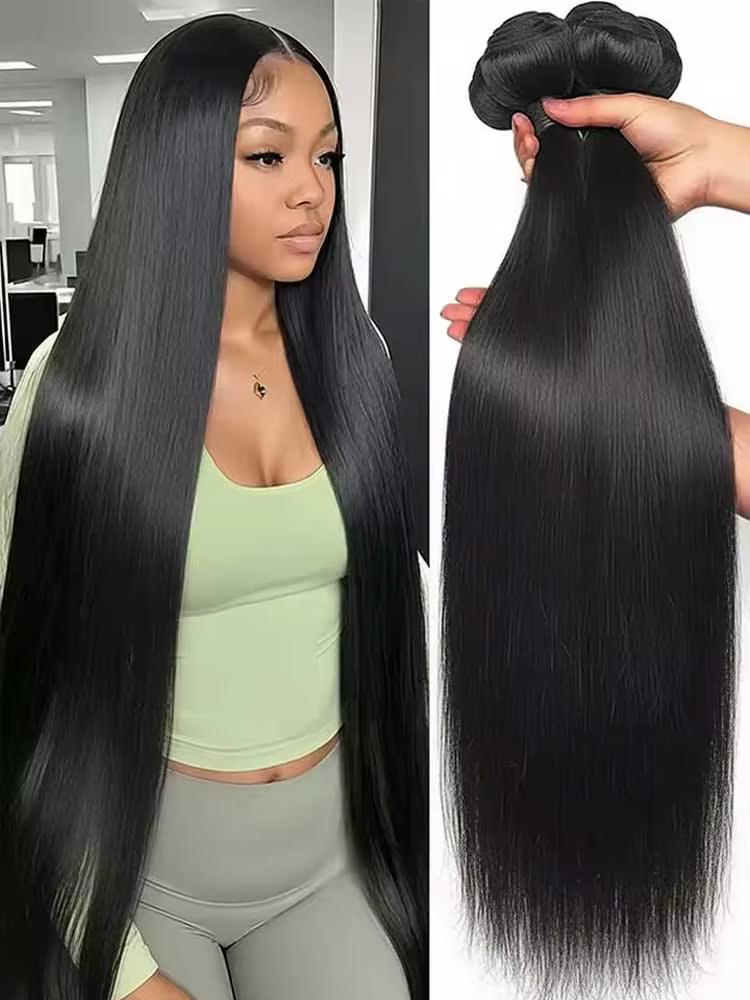 Lots de 1/3/4 mèches de cheveux brésiliens lisses 12A, cheveux humains vierges non traités, couleur