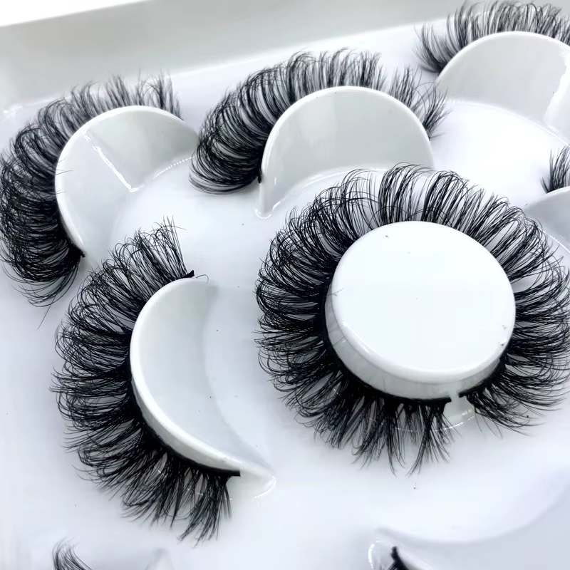 5 paires de cils moelleux 8-25mm 3D cils de vison longs et épais faux cils naturels en gros cils ven