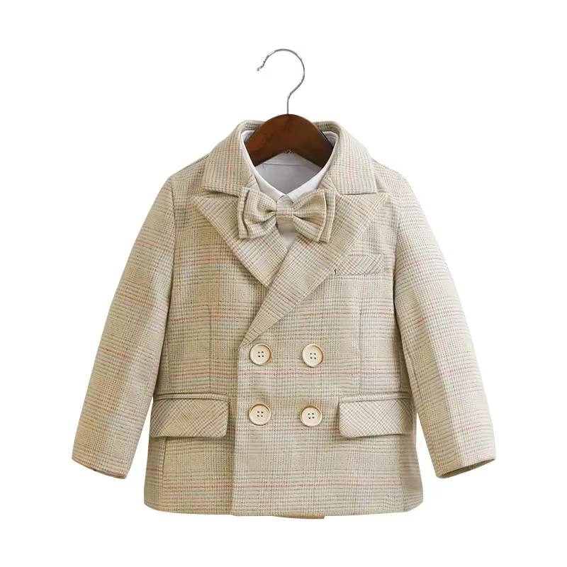 Costume de mariage pour enfants de 8 à 12 ans, vêtements d'automne pour garçons, ensemble Blazer à c