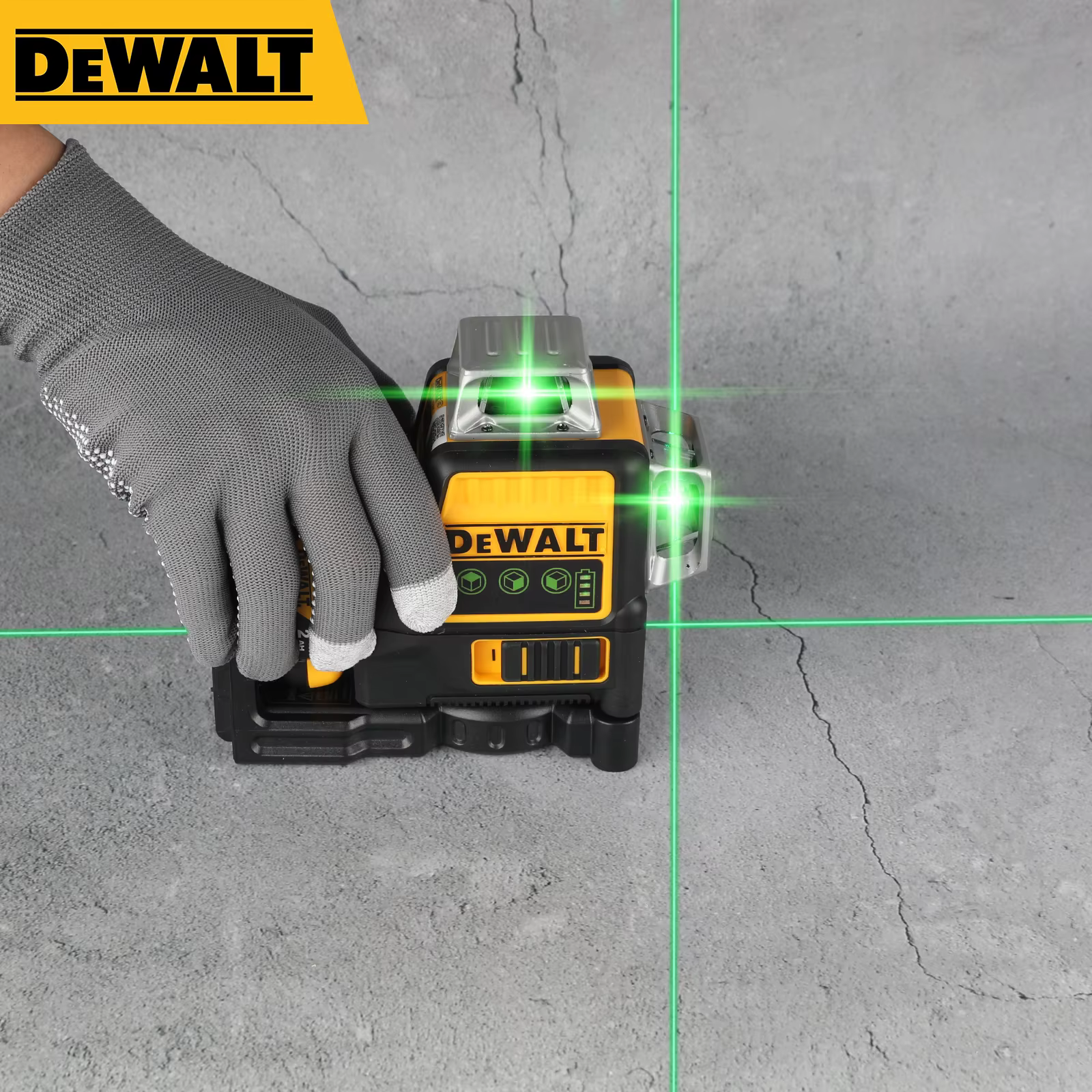 Dewalt DW089LG Niveau laser à faisceau vert 12 lignes - 360 °   Couverture sur 3 côtés, Li-Ion 12 V,
