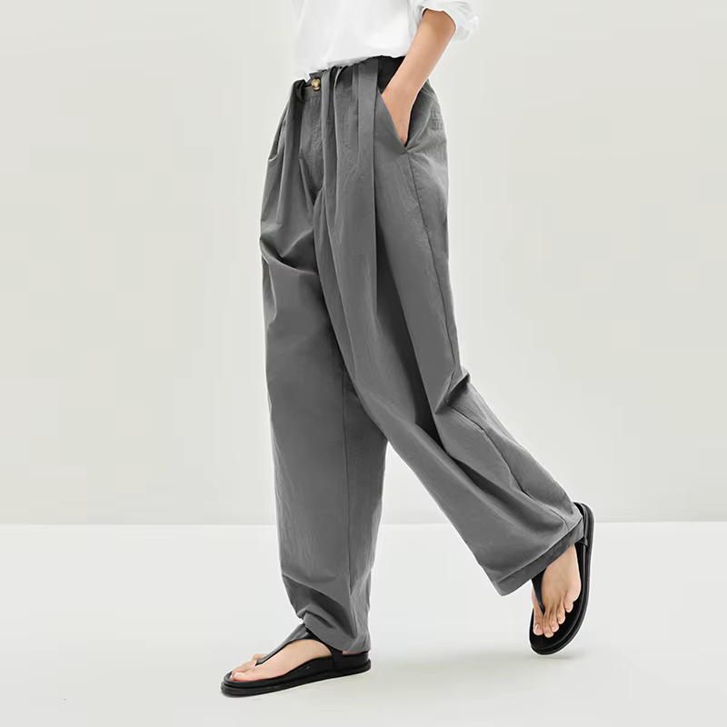 Semir femmes pantalon texturé ample incurvé Long décontracté mode vêtements pour femme texturé tissu