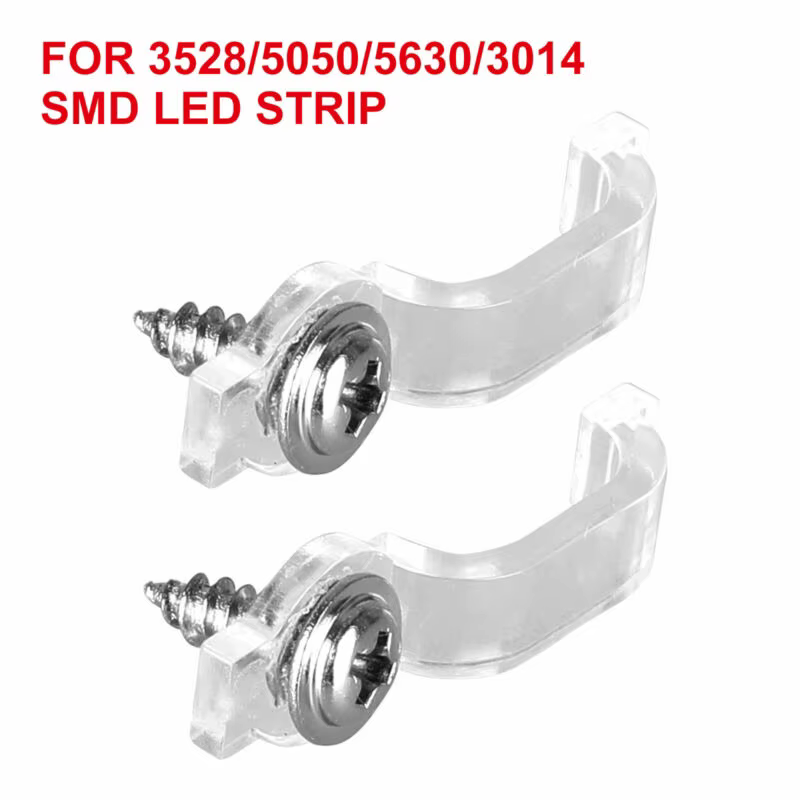 Clips de fixation pour bande lumineuse LED, 50/100 pièces, support de lumière avec vis, Clip monté p