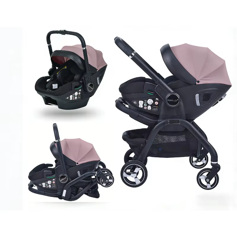 Poussette bébé luxe 4-en-1, légère, pour extérieur, multifonctionnelle, siège auto enfant, pliable e