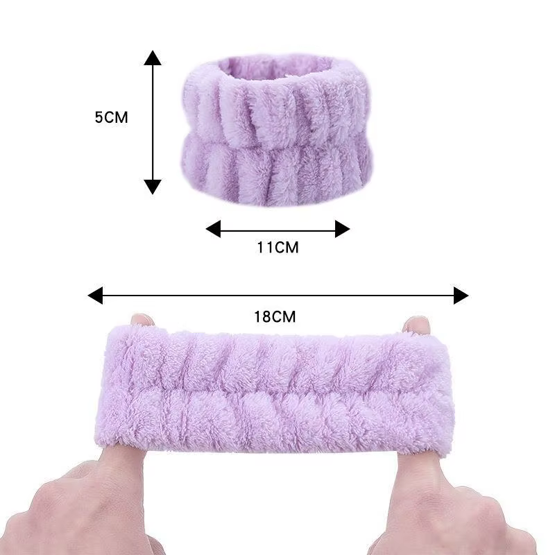 2 pièces réutilisable Spa poignet bandeau doux microfibre serviette bracelets pour laver le visage f