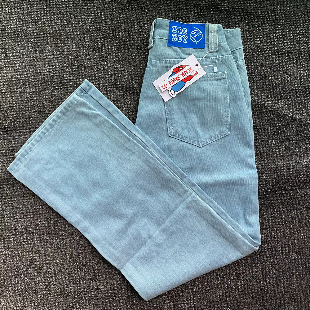 Y2K broderie Baggy garçon jean femmes Streetwear gothique dessin animé bleu jean droit rétro Punk Ro