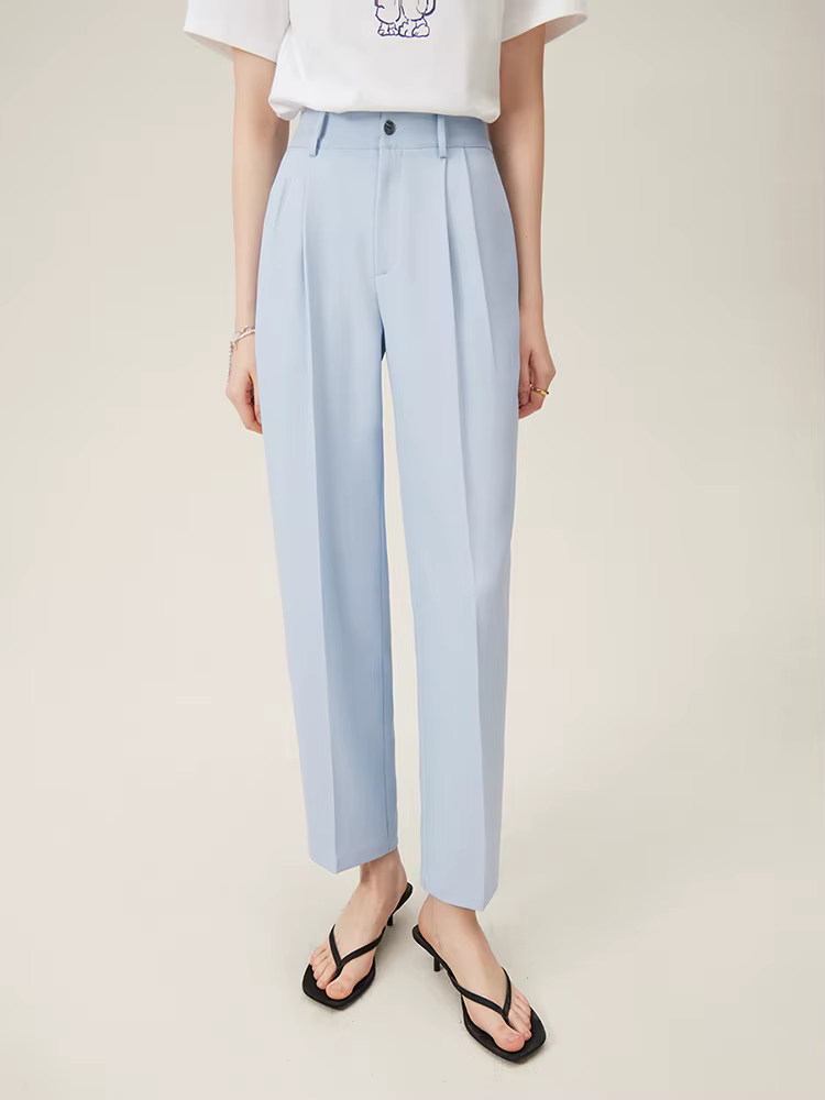 FSLE-Pantalon d'été taille haute pour femme, coupe courte, style décontracté, amincissant, fuselé, b