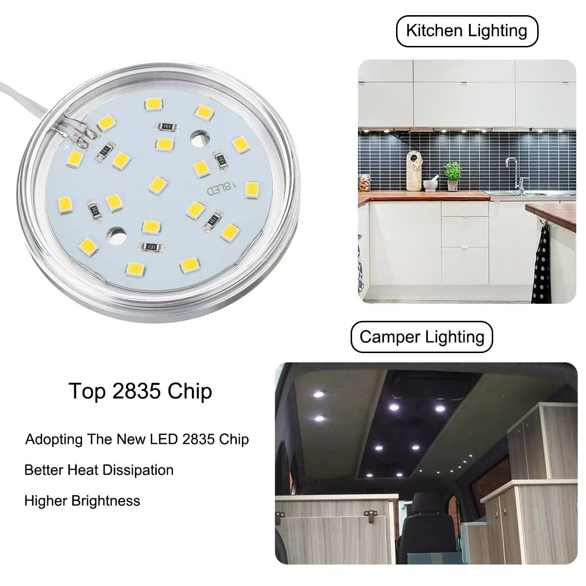 2/4/6/8 pièces 12V 2.5W 230LM LED Downlight encastré plafonnier Spot pour maison caravane camping-ca