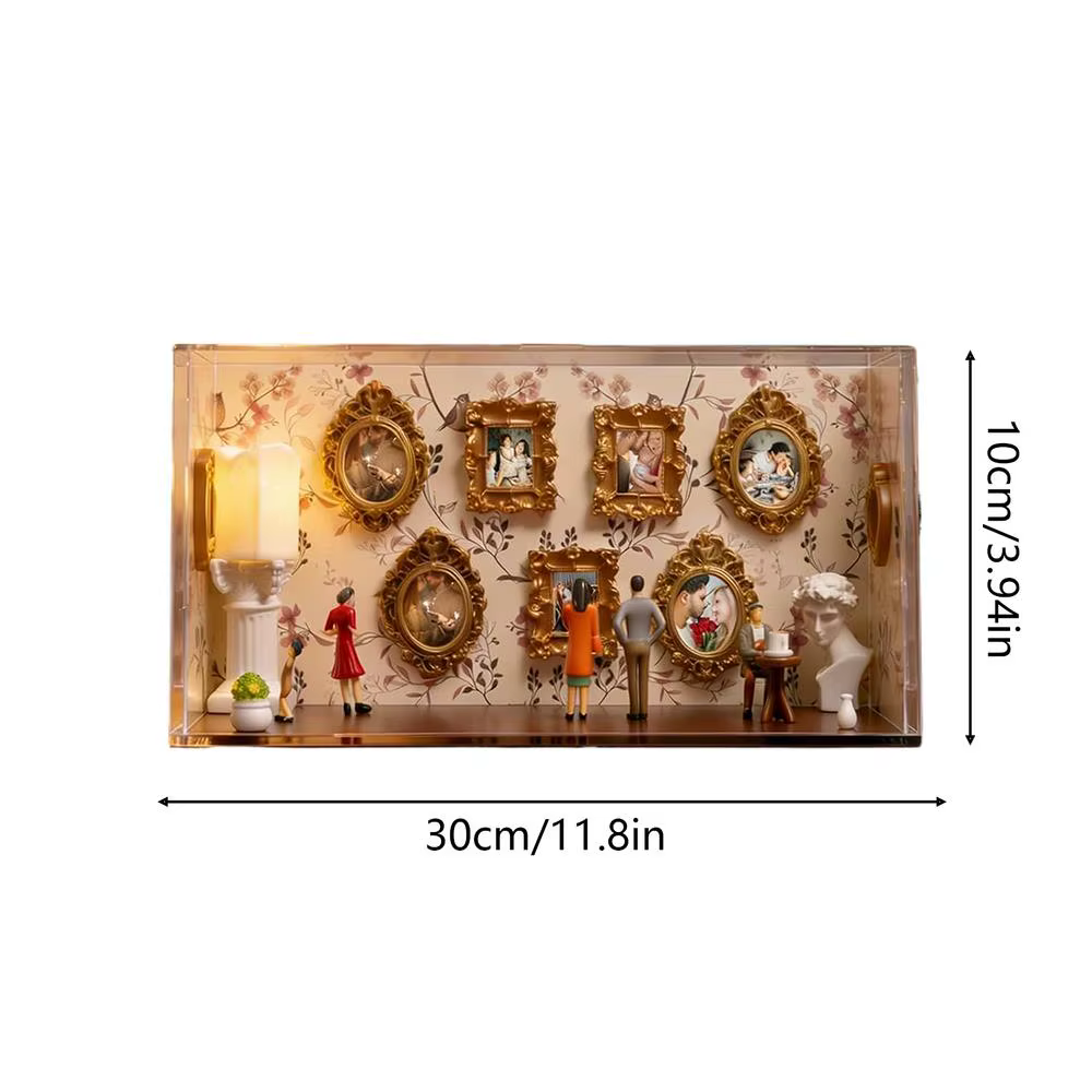 Kit de présentation créatif DIY pour mini-musée, petite vitrine avec 5 figurines, pour un mini-musée