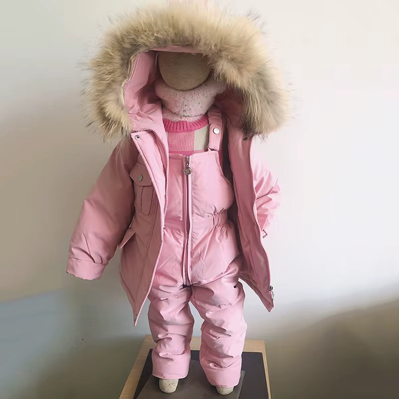 Doudoune et combinaison d'hiver pour enfants, veste épaisse pour bébé, manteau chaud pour filles, co