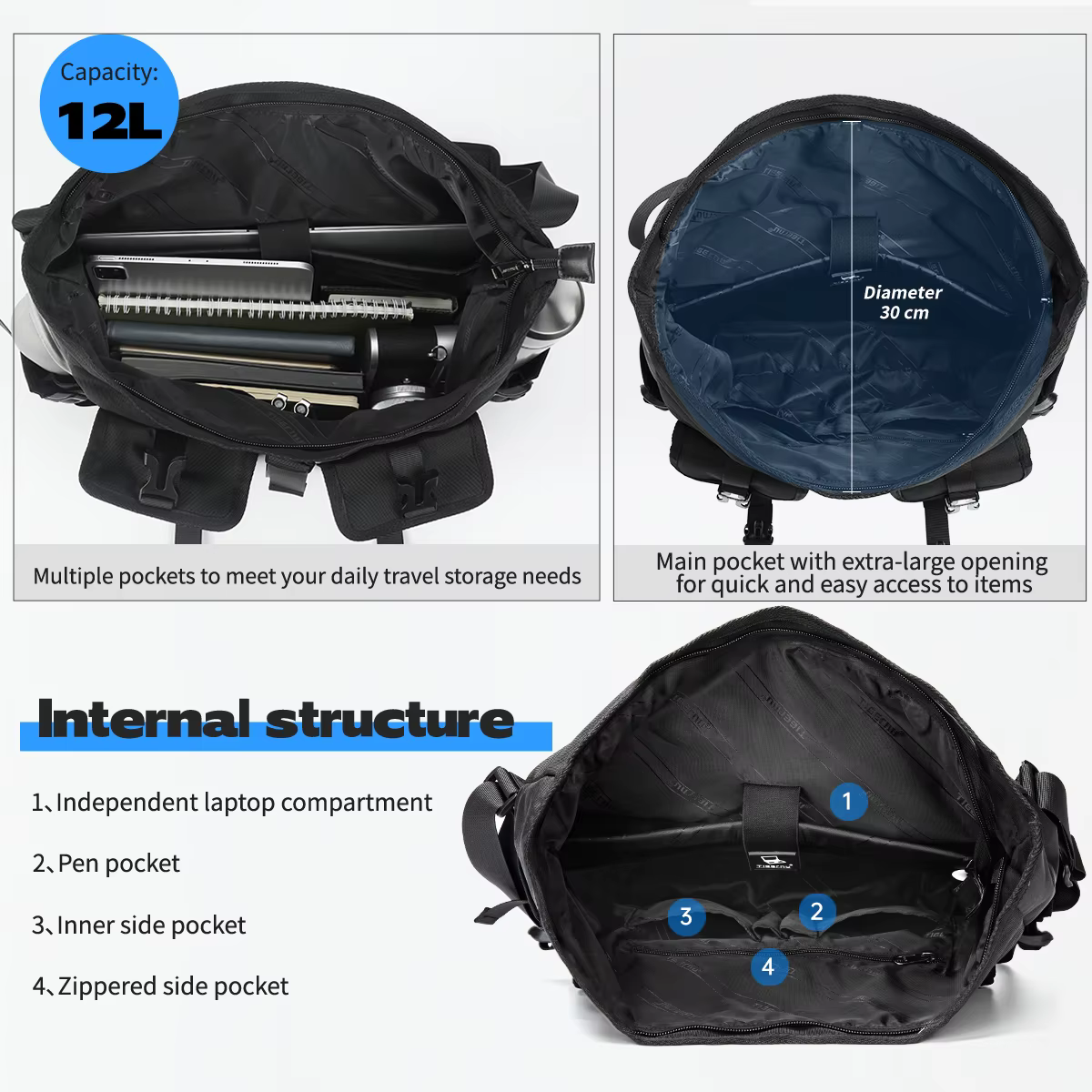 Tigernu mode sacs à bandoulière pour hommes sacs à bandoulière mâle sacs extensibles 13.3 pouces poc