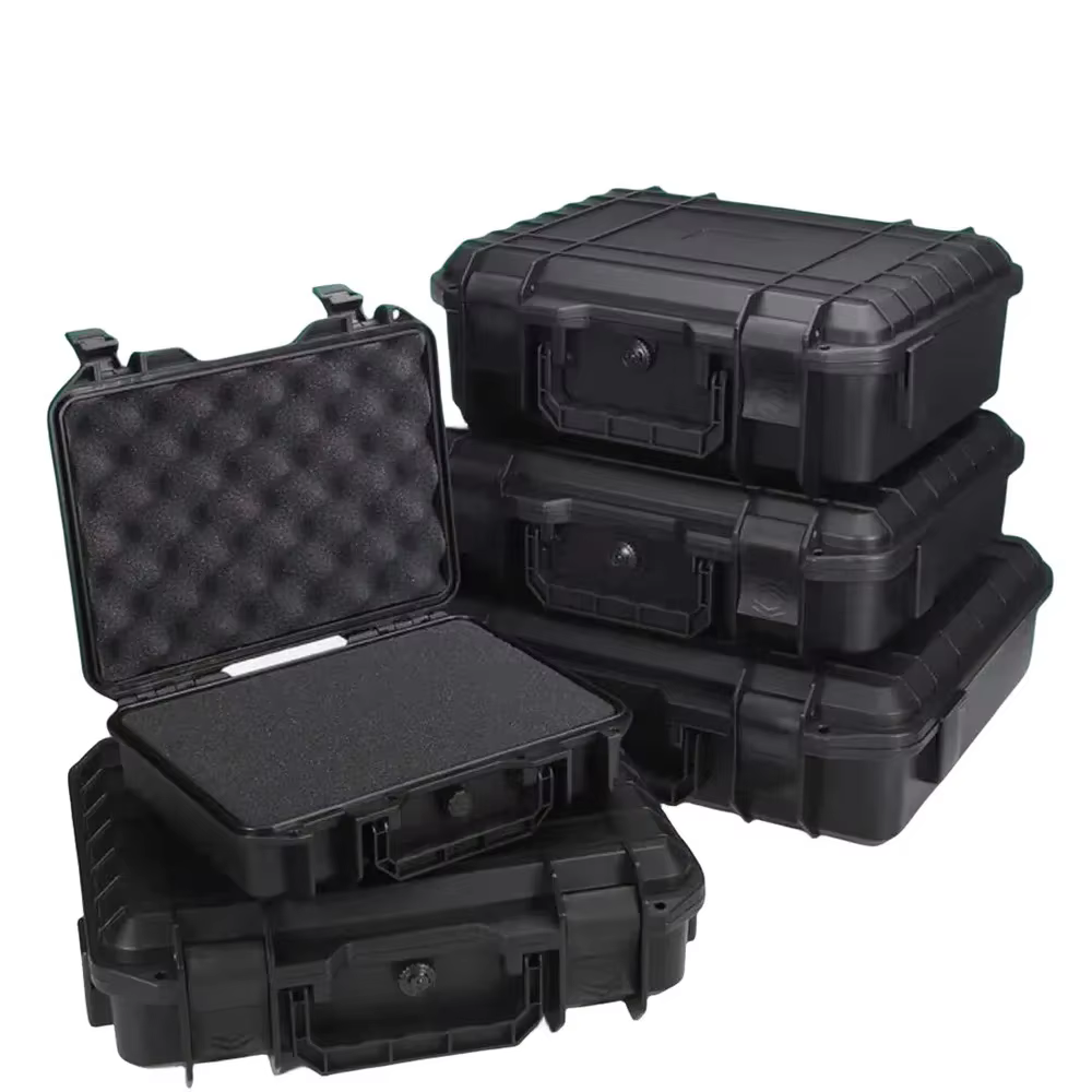 Mallette de transport rigide étanche, mallette à outils avec éponge prédécoupée, boîte de rangement,