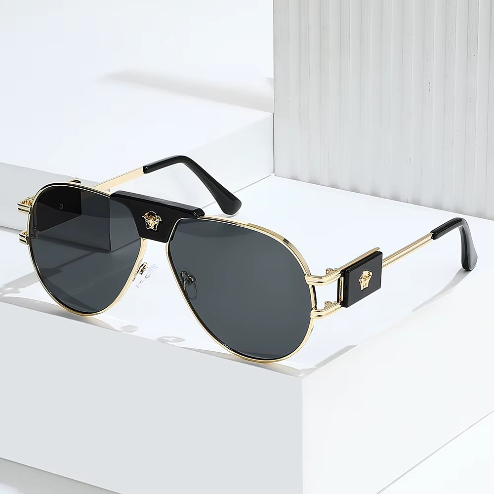 Lunettes de soleil d'aviation classiques pour femmes, marque de styliste, décoration de tête de béta