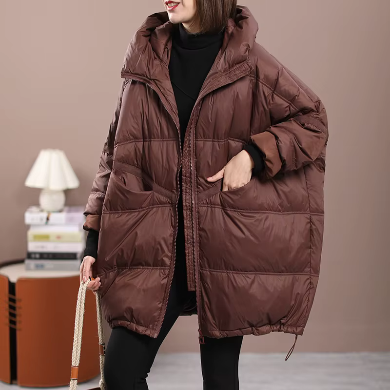 2025 nouveau hiver femmes duvet de canard blanc veste ample à capuche femmes épais chaud manteau déc