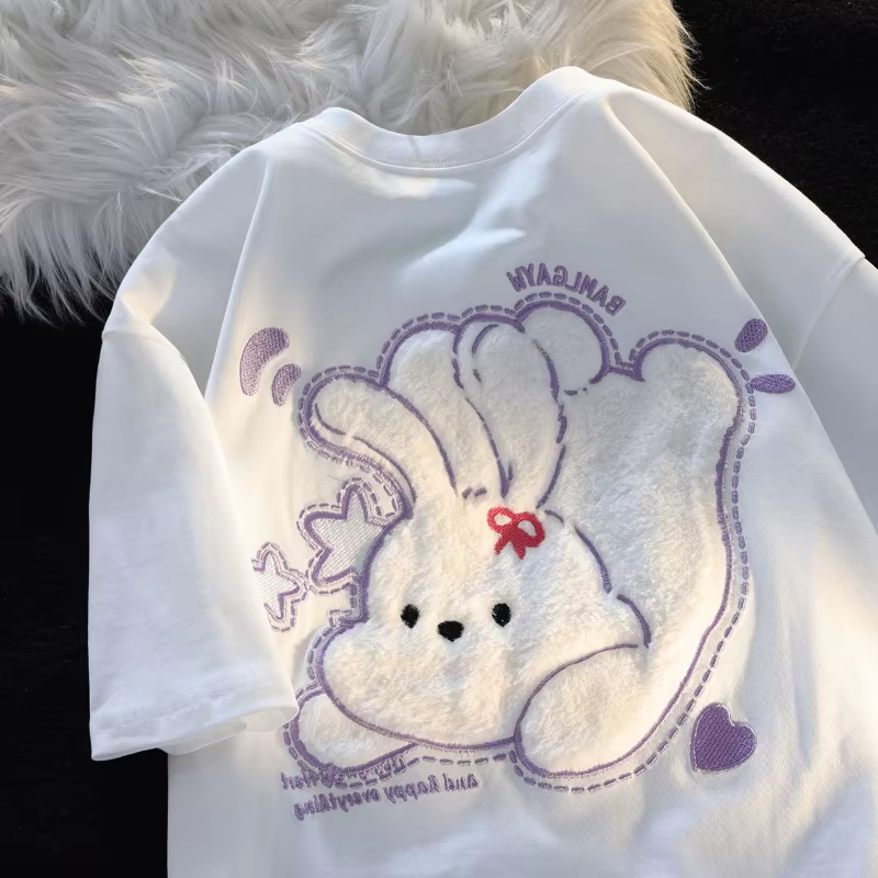 T-shirts d'été pour femmes, vêtements pour femmes, Baggy Kawaii, styliste, dessin animé, doux, fille