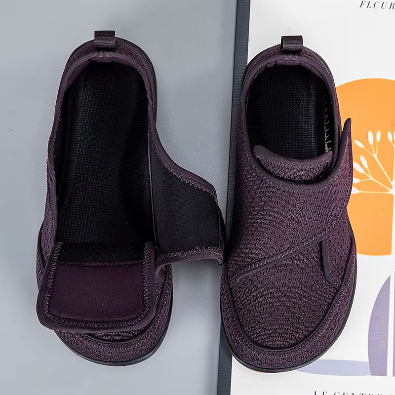Chaussures ouvertes pour personnes âgées, chaussures pour diabétiques réglables, pieds gonflés, larg