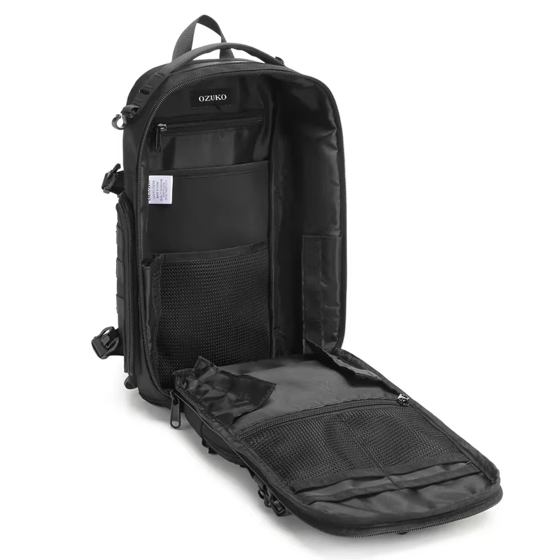 Ozuko sacs de ventre sac de poitrine pour hommes en plein air tactique une épaule sac à bandoulière 