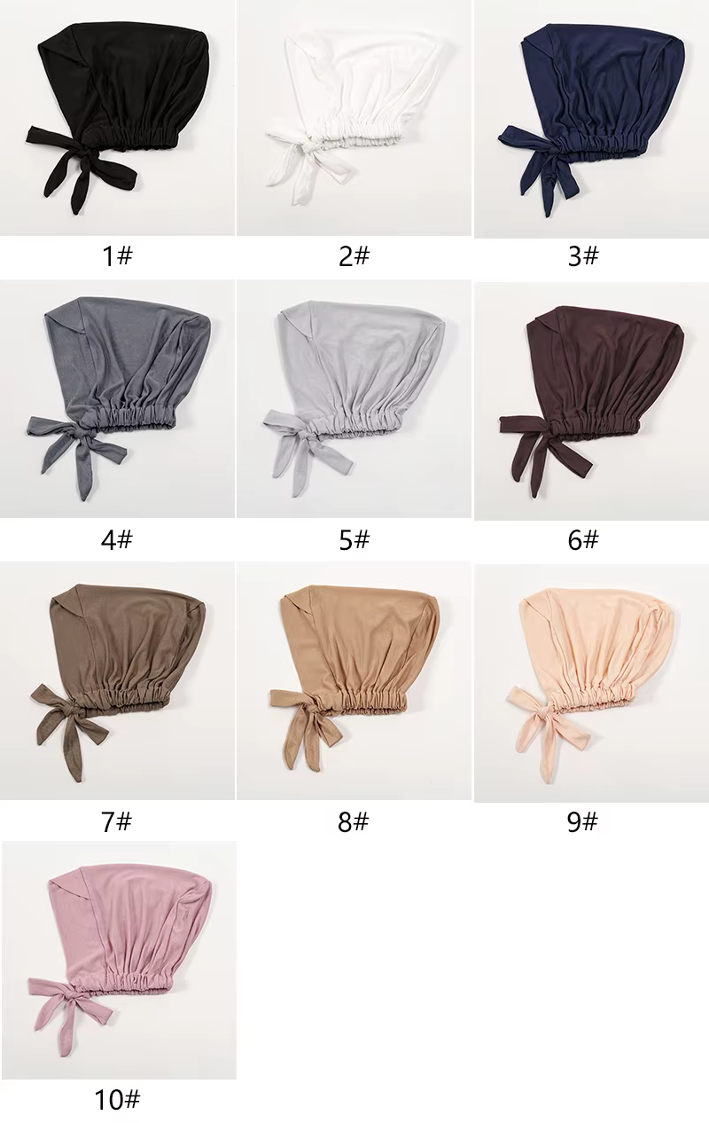 Hijab intérieur croisé en coton pour femmes musulmanes, sous-écharpe, dos réglable, bande intérieure