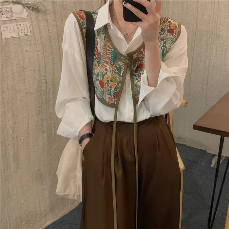 Gilets courts femmes Vintage Chic Style coréen minorité Streetwear décontracté sans manches vêtement