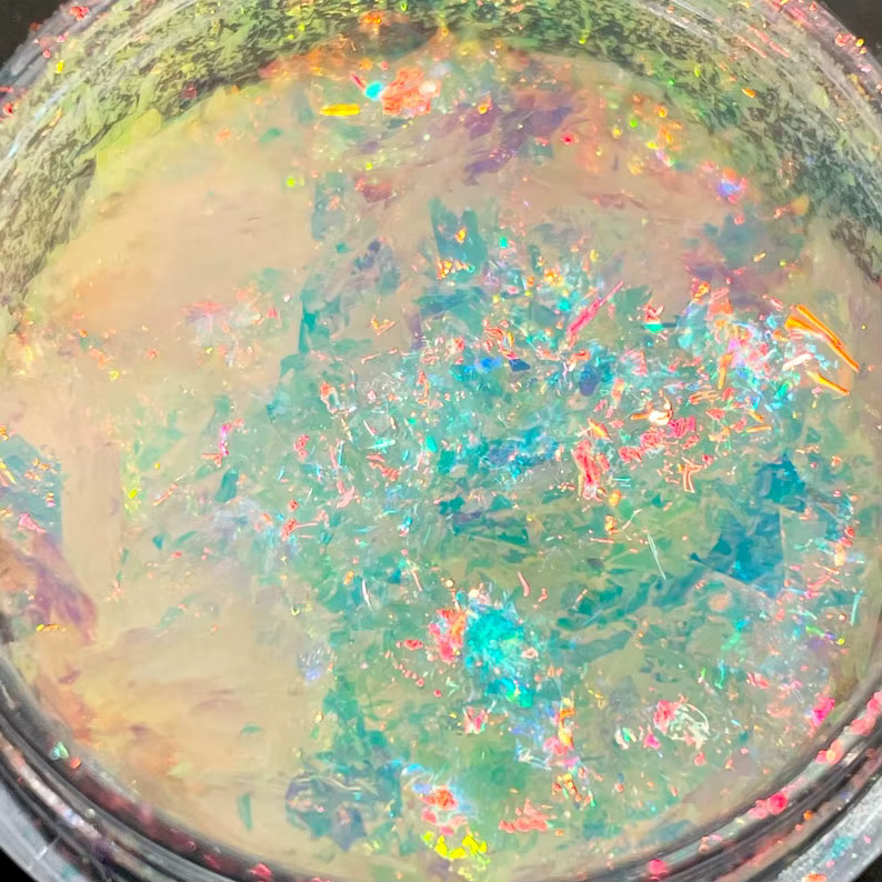 1 pot de paillettes pour ongles Aurora Chameleon Snowflake ultra-fines, irisées, holographiques, opa