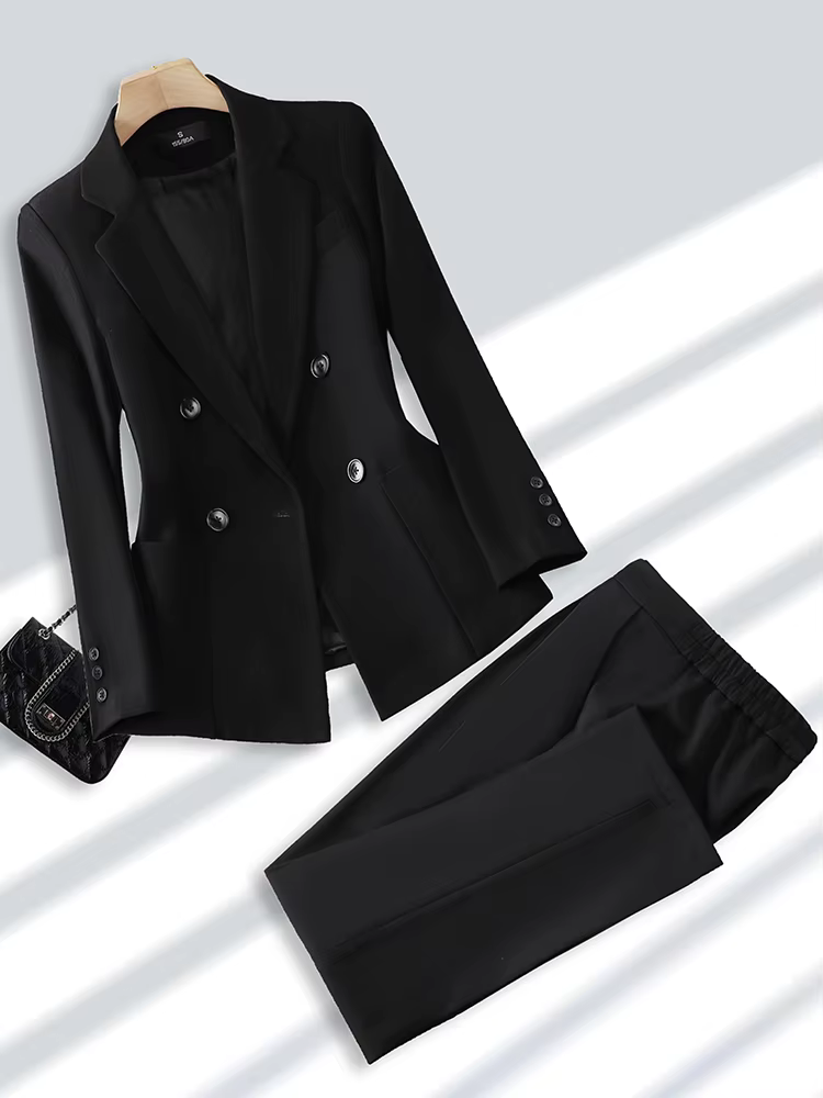 Costume pantalon à la mode pour femmes, tenue de bureau et de travail, Blazer et pantalon Beige, noi